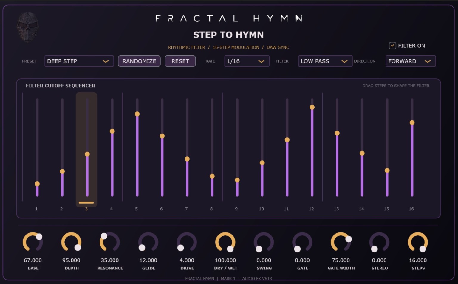 Actual Step to Hymn VST3 plugin user interface