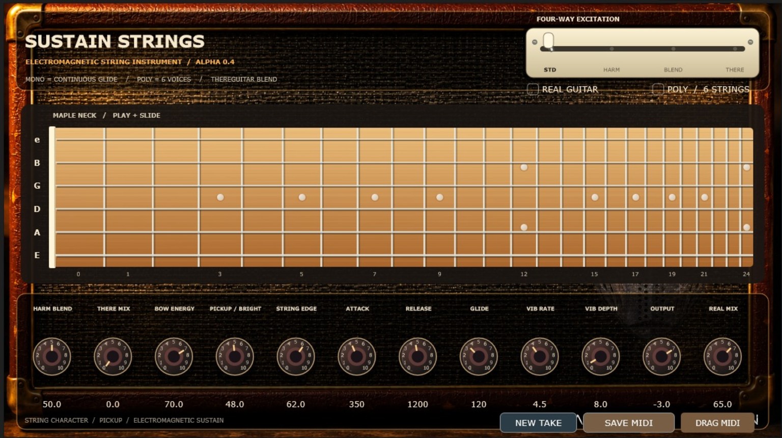Actual Sustain Strings VST3 plugin user interface