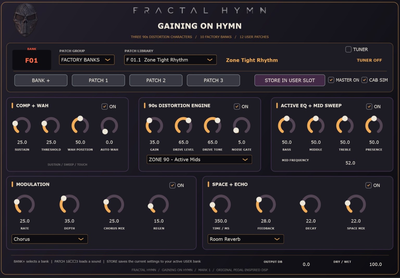 Actual Gaining on Hymn VST3 plugin user interface