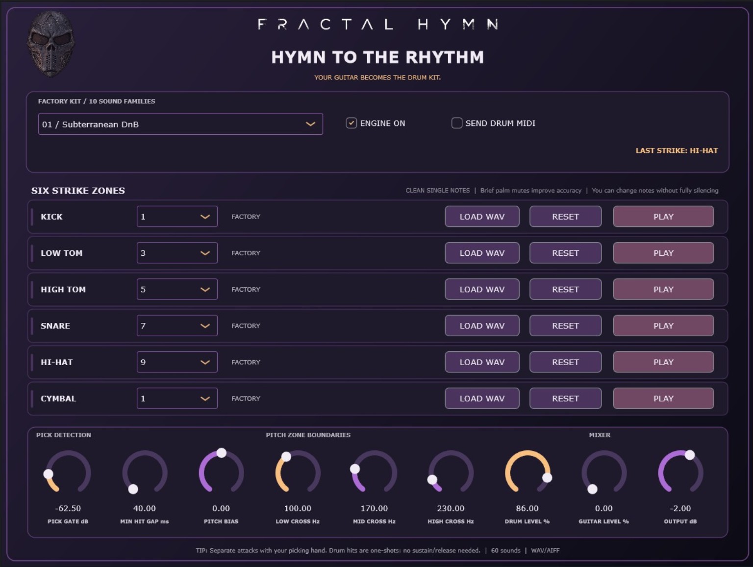 Actual Hymn to the Rhythm VST3 plugin user interface