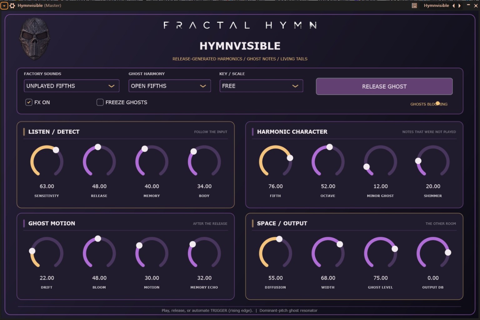 Actual Hymnvisible VST3 plugin user interface